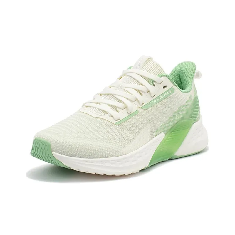 361° Cushioning Anti Slip Wear Resistant Breathability Low Top Running Shoes Women's White Green-1