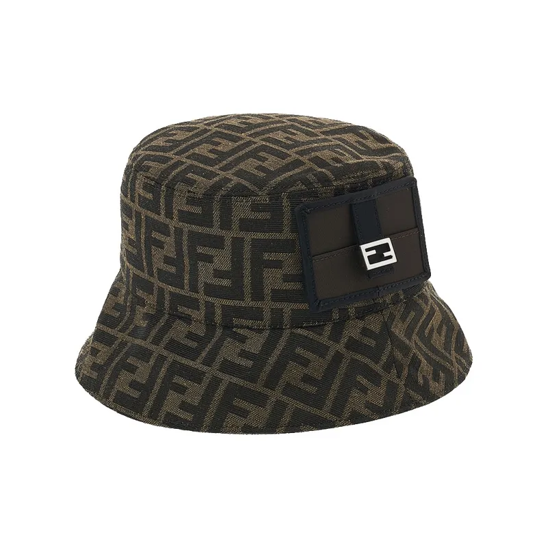 FENDI Polyester, Cotton, Acrylic Bucket Hats Kids' Brown-2