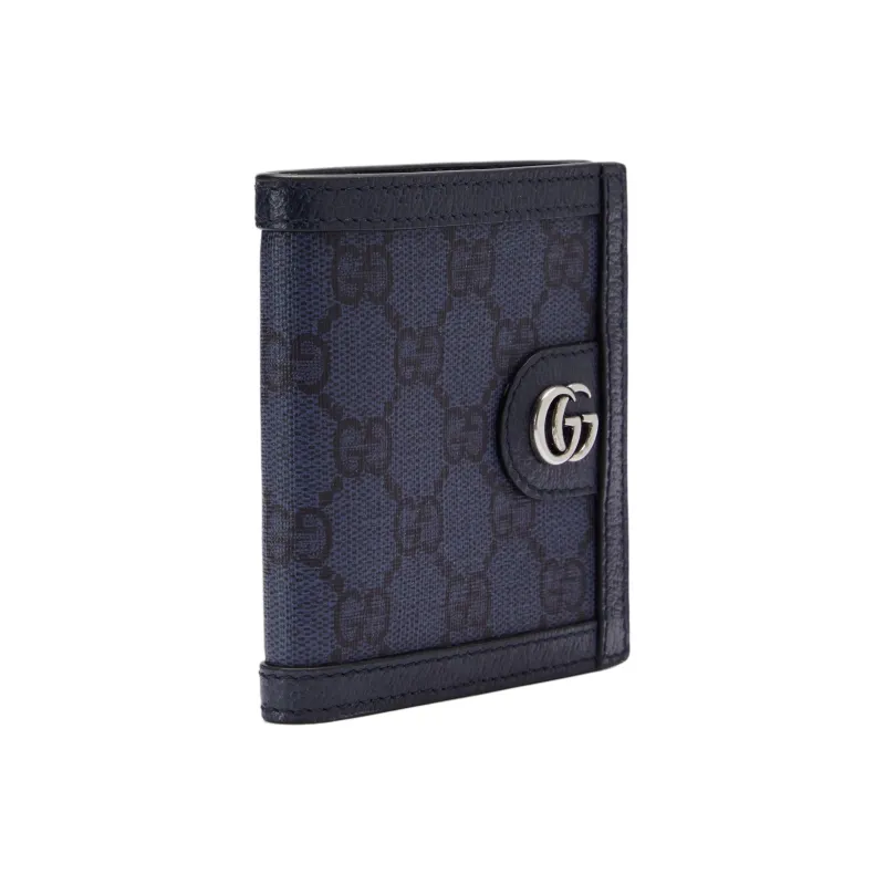 GUCCI Ophidia Canvas With Leather Wallet Men's Blue & Dark Blue-1