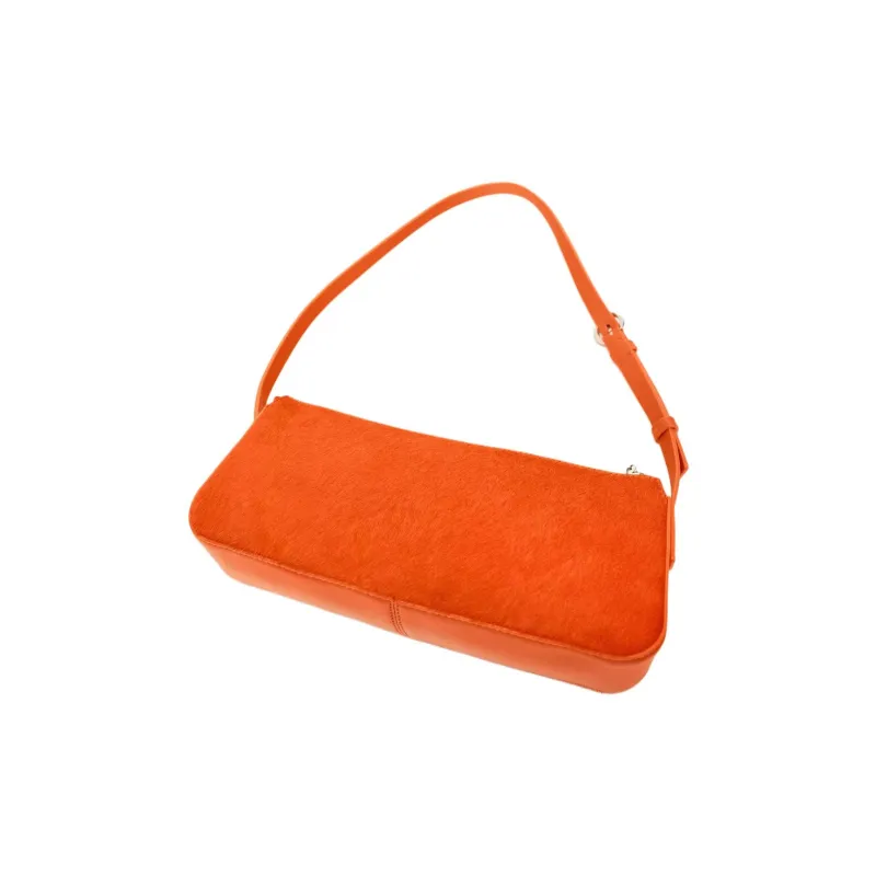 ZARA Cowhide Handbag Shoulder Bag Women's Orange-2