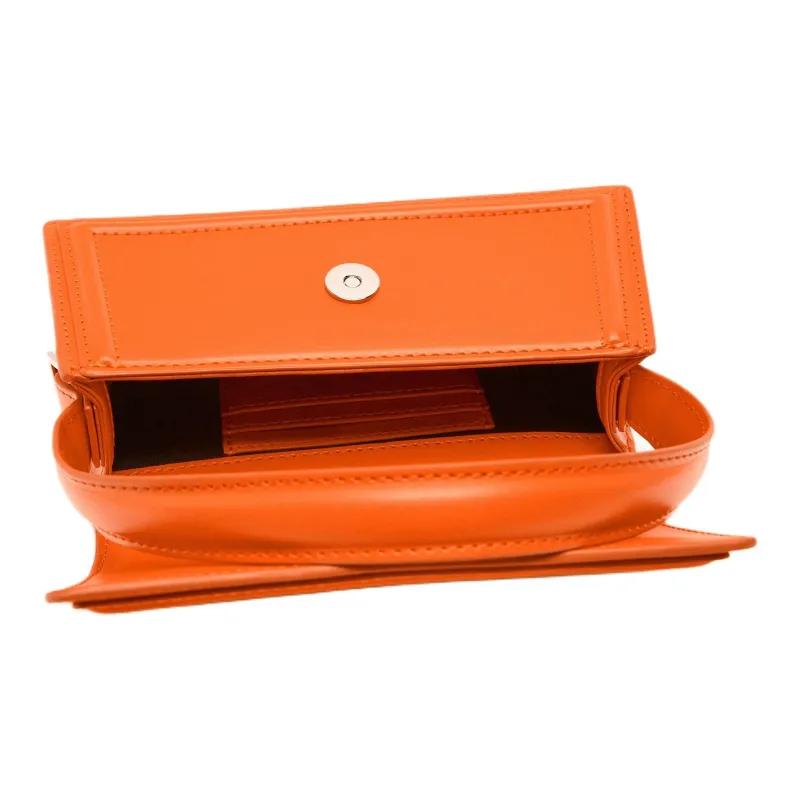 ZARA Polyurethane Handbag Shoulder Bag Crossbody Bag Mini Women's Orange-4