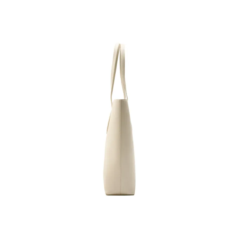 ZARA Polyurethane Tote Bag Shopping Bag Handbag Shoulder Bag Women's Raw White-2