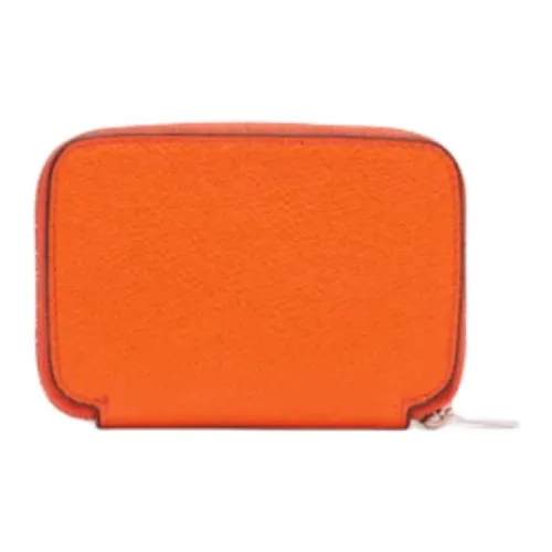 Valextra Calfskin Key Pouch Wallets Women
s Lobster Red