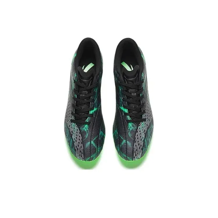 Anta Slip Resistant Soccer Shoes Men's Black Green-2