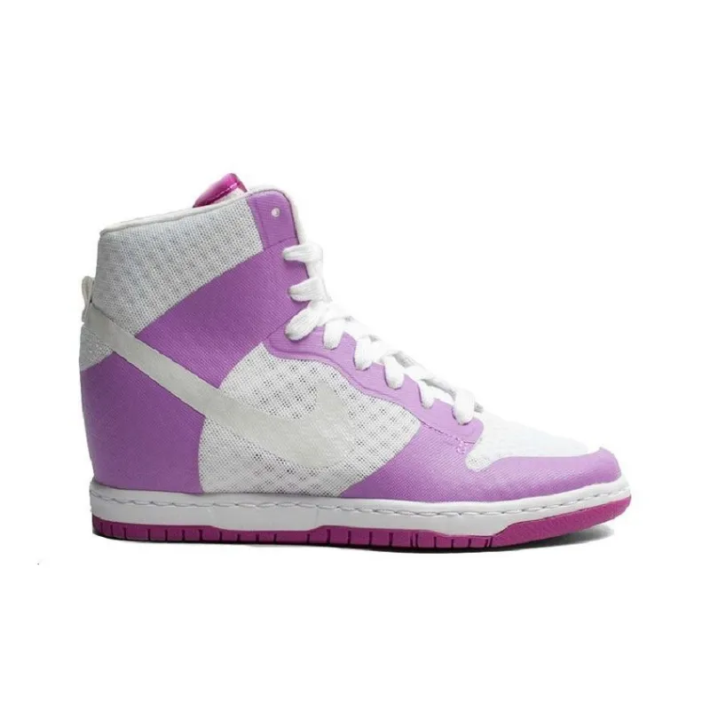 Nike Dunk Sky Hi 2.0 Slip Resistant Cushioning Abrasion Resistant High Top Skateboard Shoes Women's White Purple-1