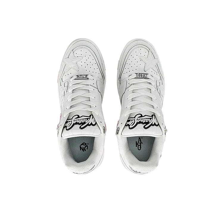 NPC x KAALIXTO Breathable Slip-Resistant Low-Top Skateboard Shoes Unisex White-3