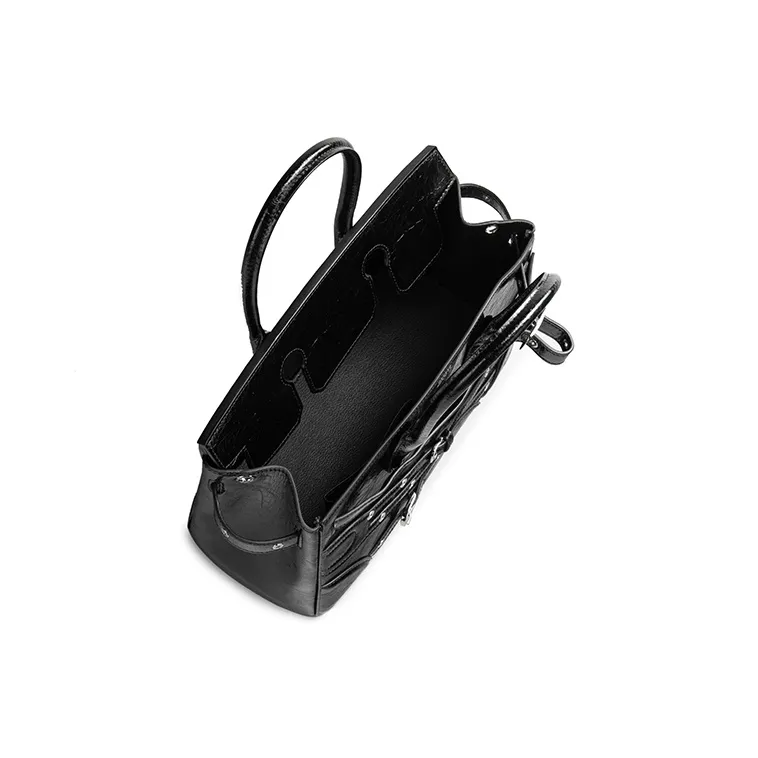 HXXXXS Cow Leather Handbag Women's Black-2