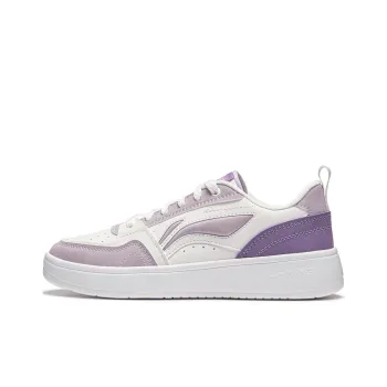 LiNing Yuanbao V2 Slip Resistant Cushioning Abrasion Resistant Low Top Skateboard Shoes Women's White Purple