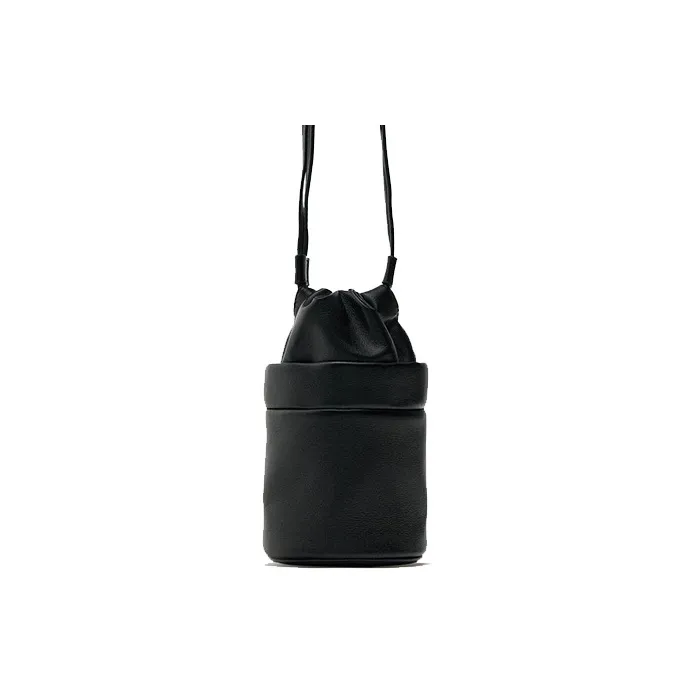 ZARA PU Bucket Bag With Cell Phone Pouch Handbag Shoulder Bag Crossbody Bag Mini Women's Black-0