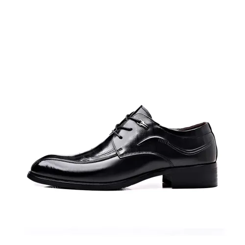 GZZ Dress Shoes Men Low Top Black