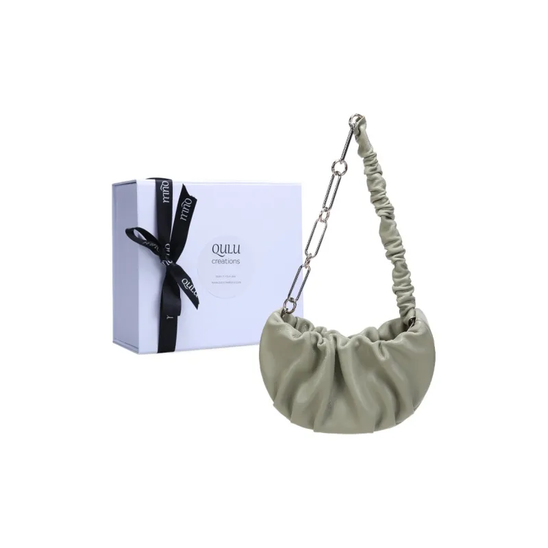 QULU Lambskin Shoulder Bag Regular Women's White/Milk Coffee/Olive Green/Light Blue/Custard/Light Purple-18
