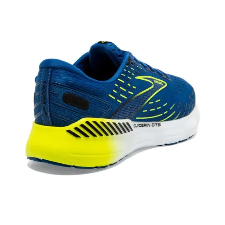 Brooks Glycerin GTS Anti Slip Wear Resistant Low Top Running Shoes Men's Blue Yellow-3