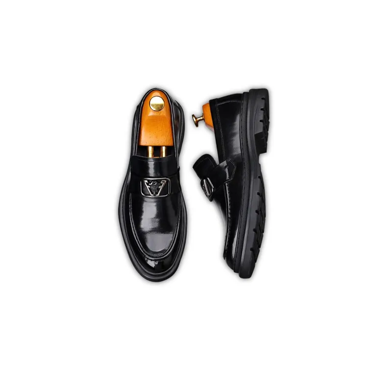 GZZ Loafers Men Low Top Black-4