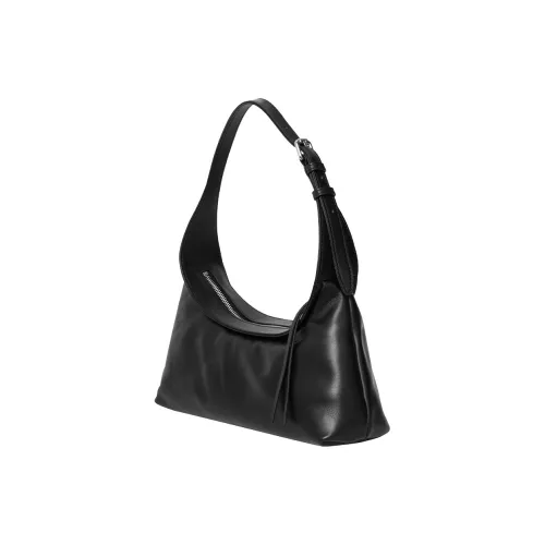 MEIYANG Cow Leather Crossbody Shoulder Bags Medium Size Women's Black/Nude