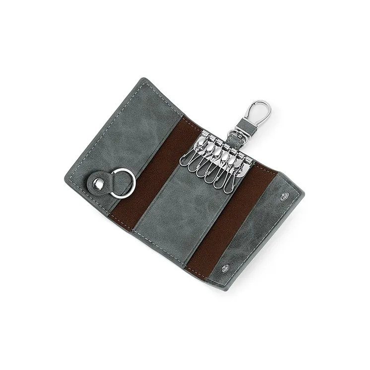 MashaLanti Microfiber Synthetic Leather Key Pouch Men's Coffee-14