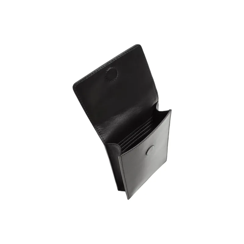 ZARA Cow Leather Wallet Card Holder Cell Phone Pouch Men's Black-2