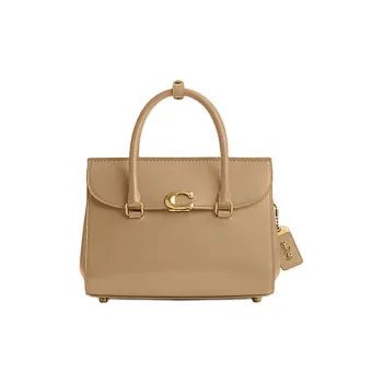 COACH Calfskin Briefcase, Handbag Medium Size Women's Milk Tea