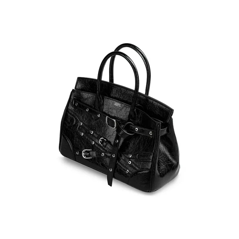 HXXXXS Cow Leather Handbag Women's Black-1