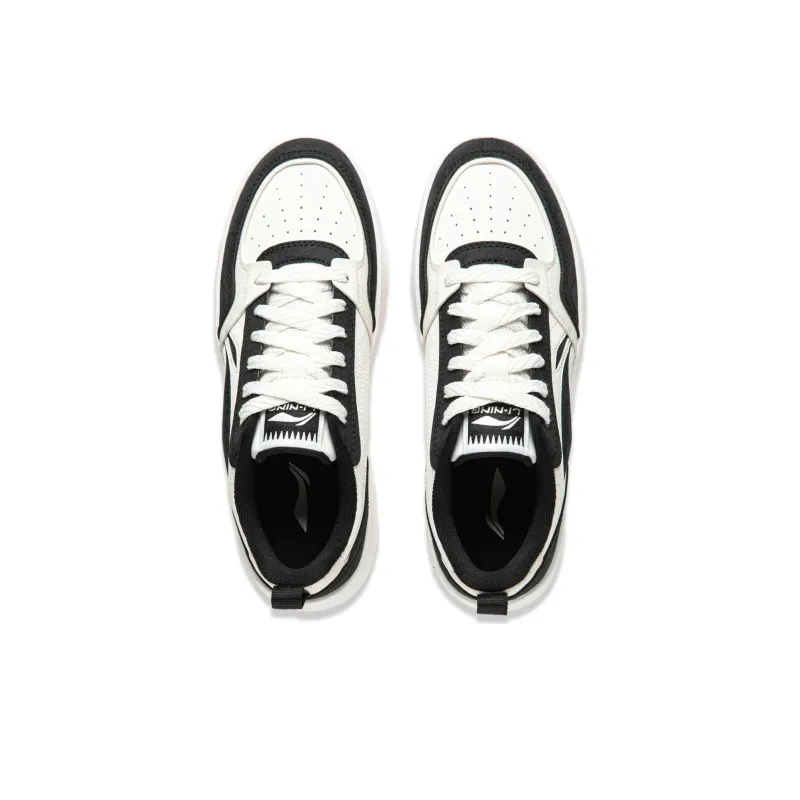 LiNing Yuanbao V2 Slip Resistant Cushioning Wear Resistant Low Top Skateboard Shoes Women's Black White-4