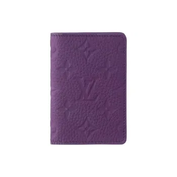 LOUIS VUITTON Leather Wallet Men's Night Purple