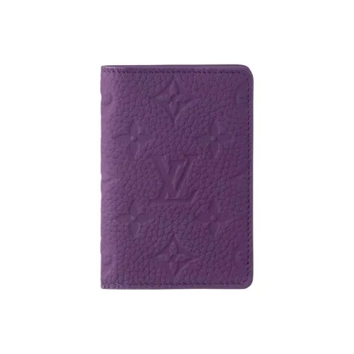 LOUIS VUITTON Leather Wallet Men's Night Purple