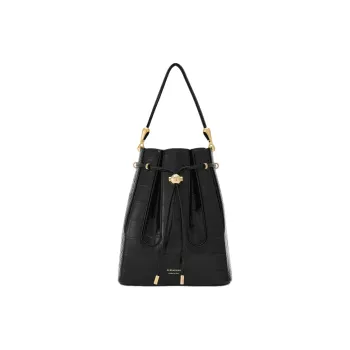 FERRAGAMO Calf Leather And Suede Bucket Bag, Handbag, Shoulder Bag Women's Black