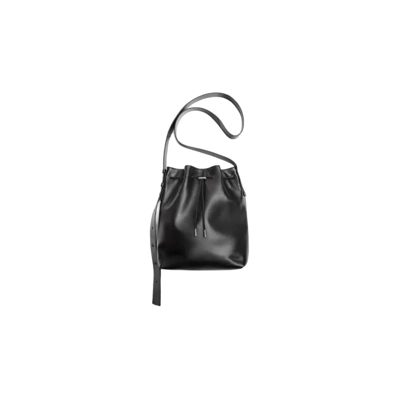 ZARA MAISON SPECIAL Collaboration Cow Leather Bucket Bags Shoulder Bag Crossbody Bag Men's Black-0