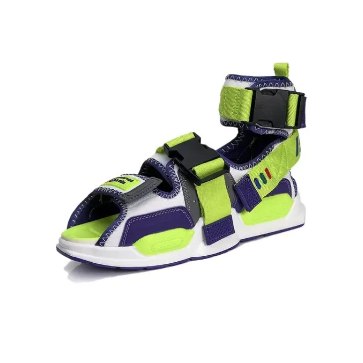 WANJUZONGDONGYUAN x LiNing Reburn Beach Sandals Men's White Green-2