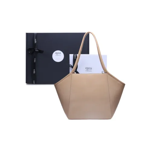 QULU Sheepskin Laptop Bag Tote Shoulder Bag Regular Women's Tan/Black White