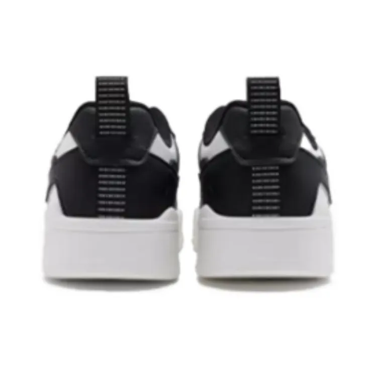 XTEP Unbounded Cushioning Wear Resistant Low Top Skateboard Shoes Women's Black White-3