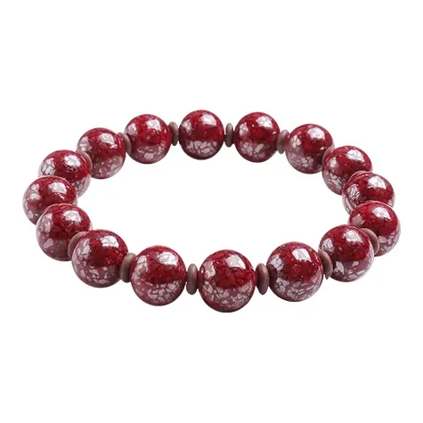 With The Heart Of The Jade Reconstructed Cinnabar Jade Bracelets Unisex-9