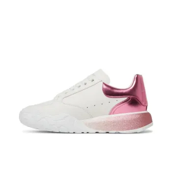 Alexander McQueen Metallic Court Low Top Sneakers 'White Pink' Women's