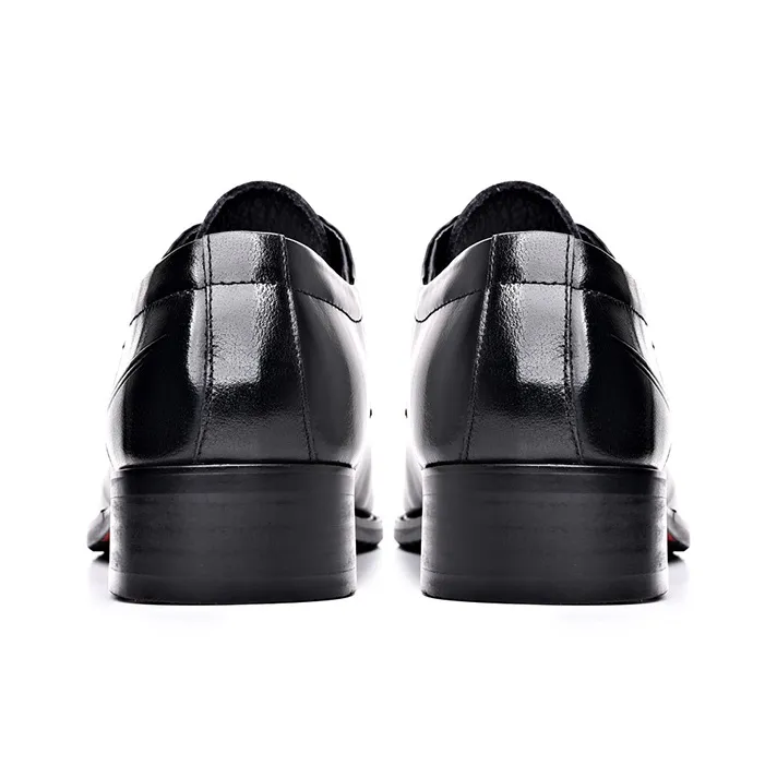 GZZ Dress Shoes Men Low Top Black-3