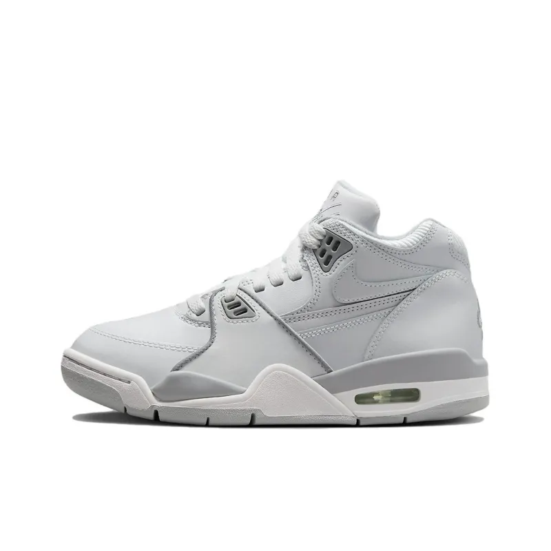 Nike Air Flight 89 Abrasion Resistant Breathable Low Top Vintage Basketball Shoes Men's Gray White-0