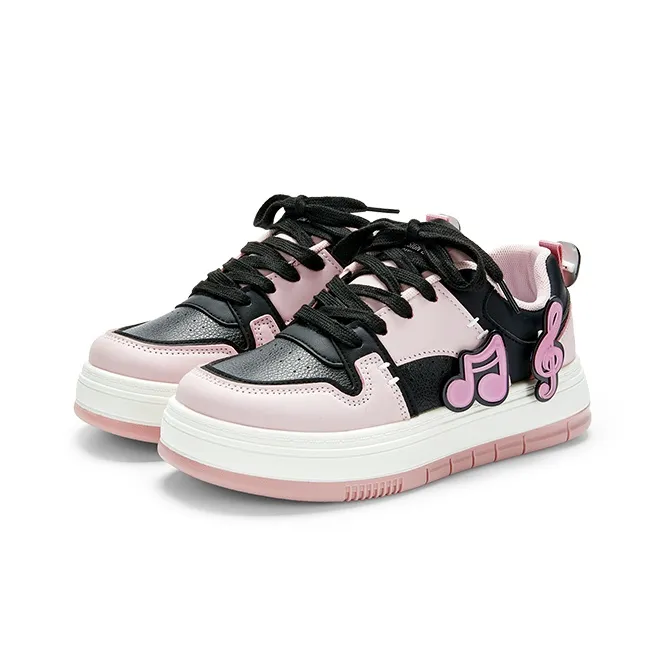 KARLIE KELLER Support Wear Resistant Water Resistant Slip Resistant Low Top Skateboard Shoes Women's Black Pink-2