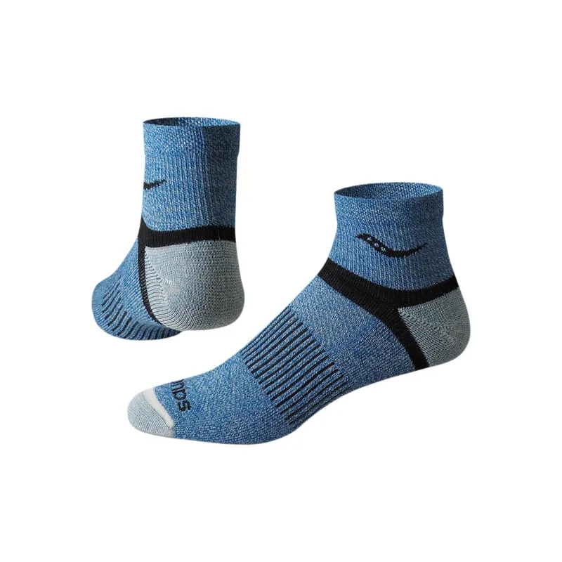Saucony Inferno Merino Wool Blend Quarter 3-Pack Sock Mid-Calf Socks Men's 3 Pack-3