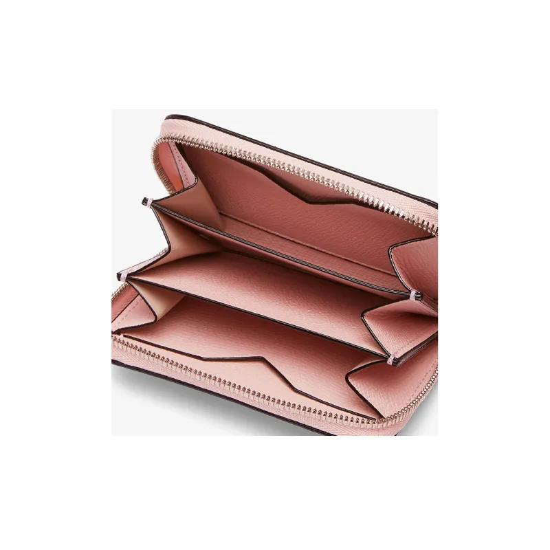 Valextra Millepunte Calfskin Card Holder Wallet Women's Peony Pink-2