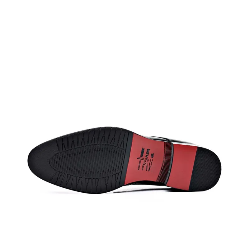 GZZ Dress Shoes Men Low Top Black-4
