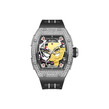 HaofaTourbillon Automatic Mechanical Movement Rubber Strap Watch Men's Watches Cut Out Dial