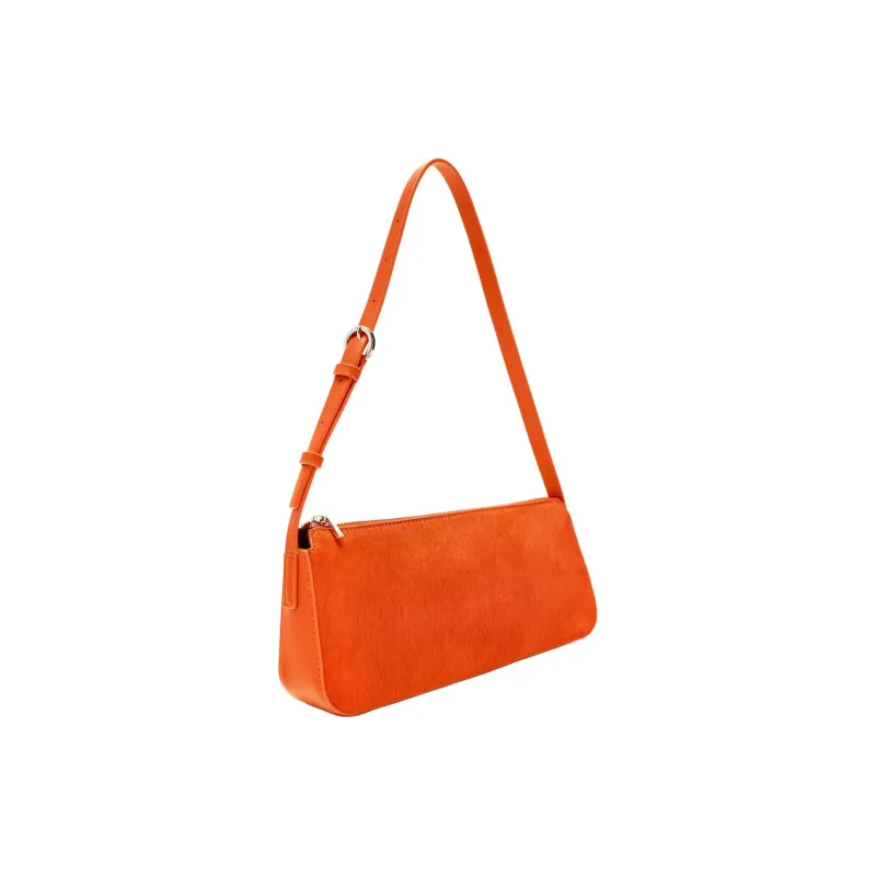 ZARA Cowhide Handbag Shoulder Bag Women's Orange-1