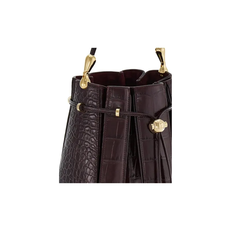 FERRAGAMO Calfskin Suede Bucket Bags Crossbody Bag Shoulder Bag Women's Deep Red-5