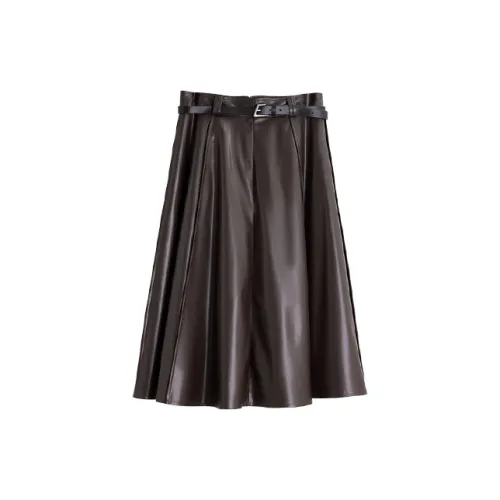 ELLE Leather Long Skirts Women's