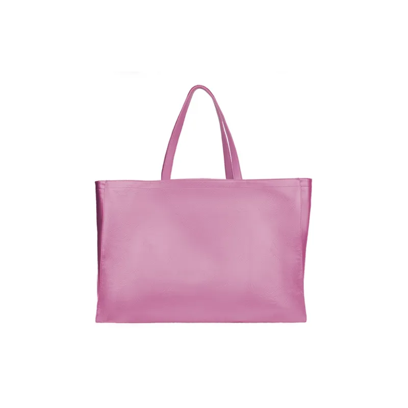 CANOTWAIT_ Polyester Tote Handbag, Shoulder Bag Large Size Unisex Black/Coffee/Pink/Silver-6