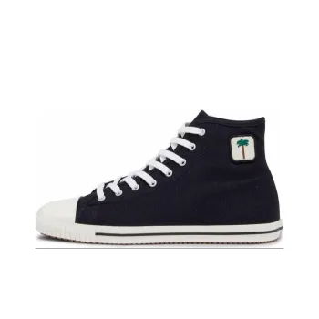 PALM ANGELS High Top Vulcanized Sneaker Black White
