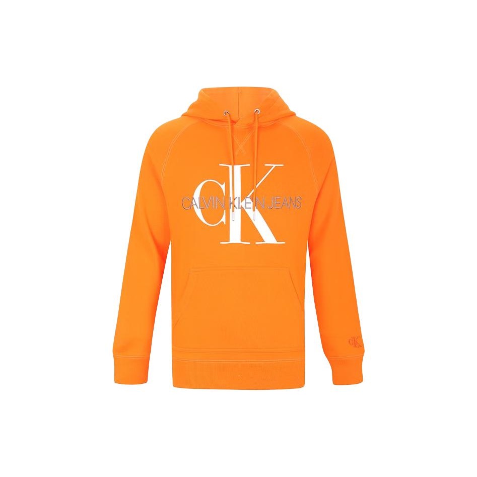 Calvin Klein Orange Hoodies Sweatshirts for Women s Men s Sneakers Clothing Sale New POIZON