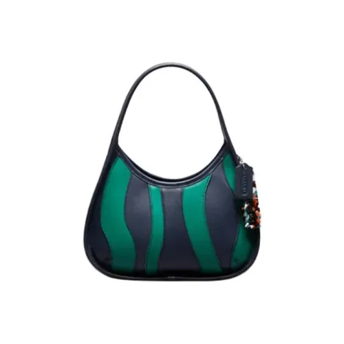 Coachtopia Ergo Leather Shoulder Bag Handbag Shoulder Bag Women's Black & Green
