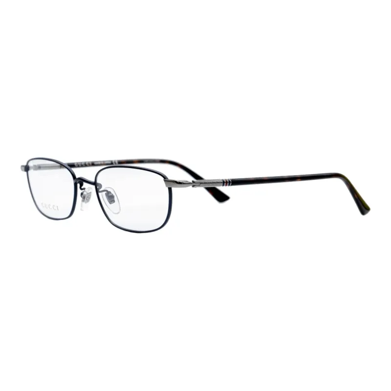 GUCCI Metal Irregular Shape Eyeglass Frames Men's Blue-2