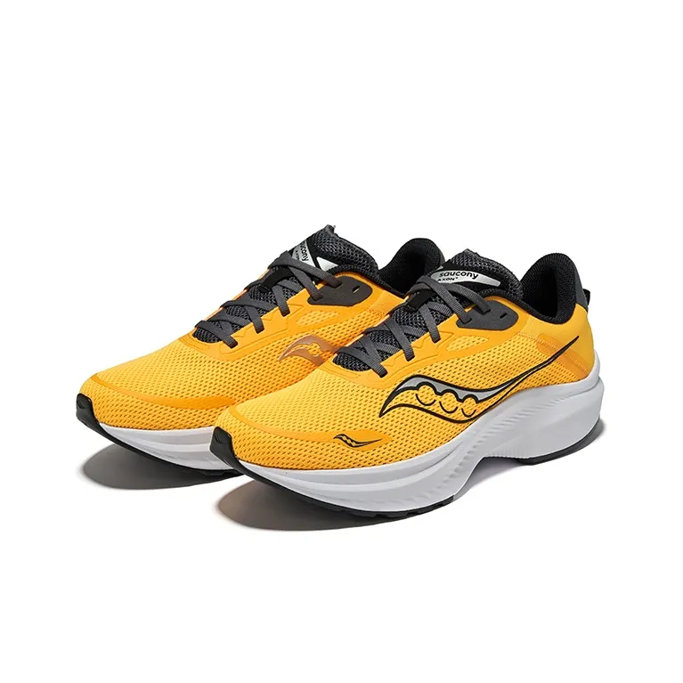 Saucony Axon 3 Cushioning Low Top Casual Running Shoes Men's Yellow Black-2