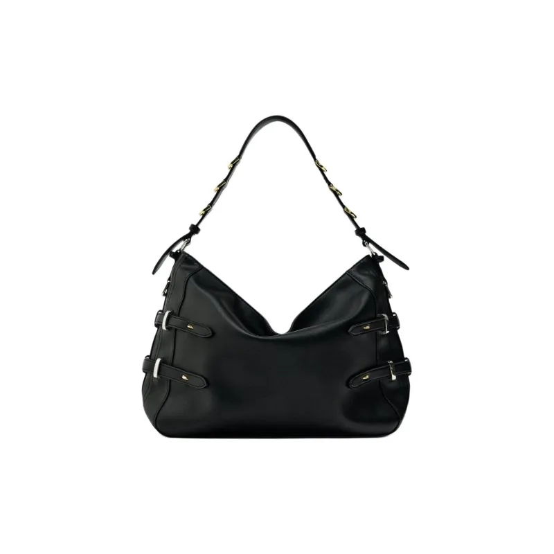 ZARA Polyurethane Portable Crossbody Bag Shoulder Bag Women's Black-0