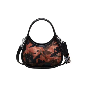 Coachtopia Leather Shoulder Bag Crossbody Bag Handbag Mini Women's Terracotta And Maple Multicolor